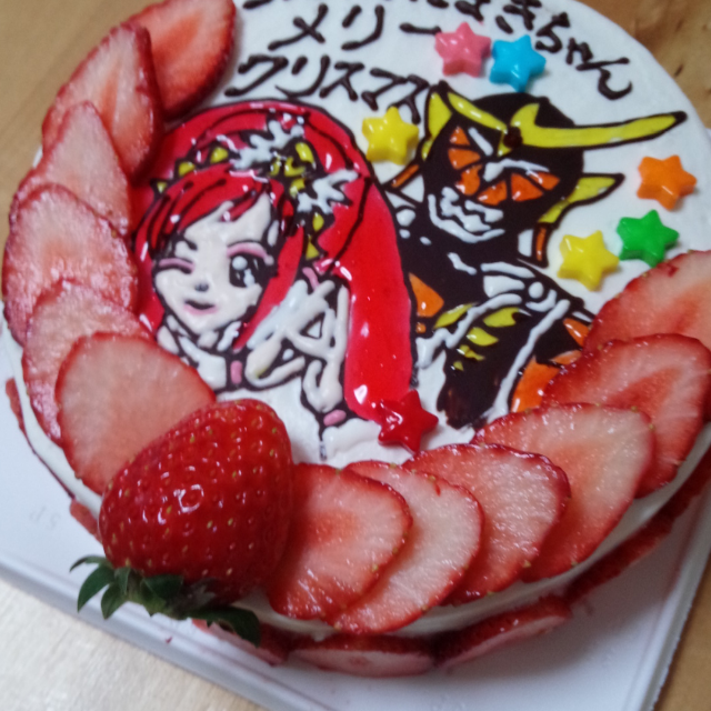 プリキュアと仮面ライダー鎧武のケーキ 元パティシエママのお菓子作り